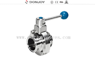 Stainless Steel Clamped End actuated butterfly valve High purty Pull hand