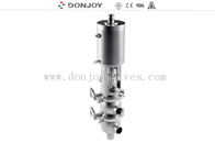 SS304 / SS316L sanitary pneumatic reversing valve of double seats for fluid conveying