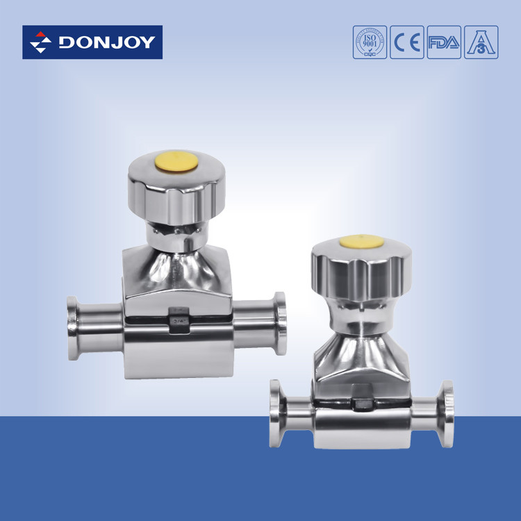 1/4 '' - 3/4 '' 316L Mini - ประเภทสุขภัณฑ์ไดอะแฟรมวาล์วด้วยตนเอง, นิวแมติก