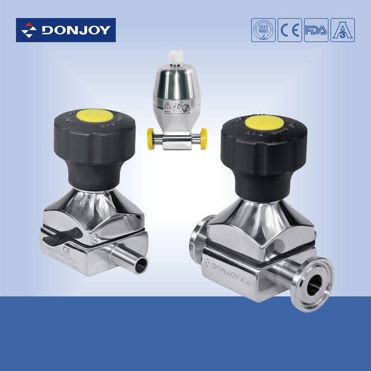 1/4 '' - 3/4 '' 316L Mini - ประเภทสุขภัณฑ์ไดอะแฟรมวาล์วด้วยตนเอง, นิวแมติก