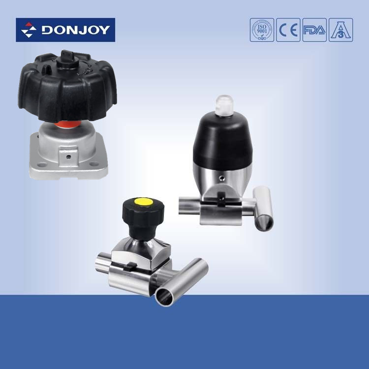 สเตนเลส 316L มินิแบบ Tee วาล์วไดอะแฟรมแบบสามทางสำหรับกระบวนการสุขอนามัยของ phamacy