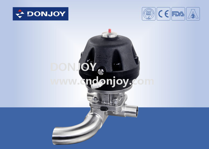 พลาสติก Pneumatic U ประเภทสามทาง Diaphragm Valve ตาม ASME BPE