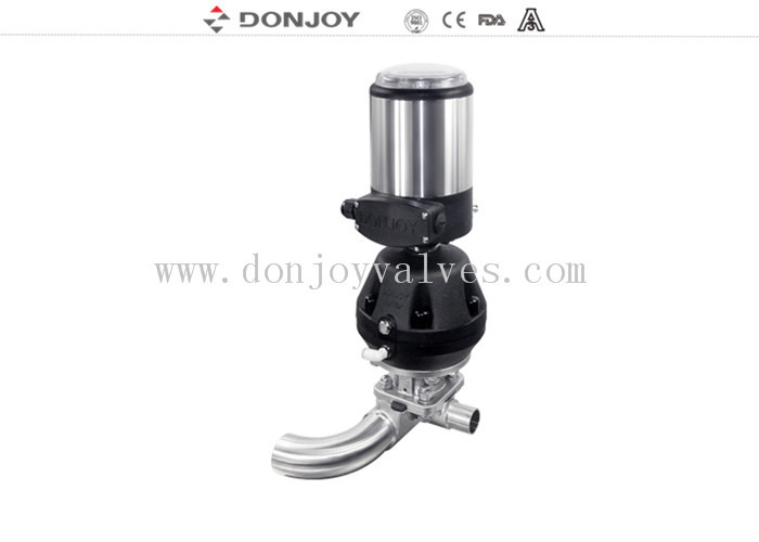พลาสติก Pneumatic U ประเภทสามทาง Diaphragm Valve ตาม ASME BPE
