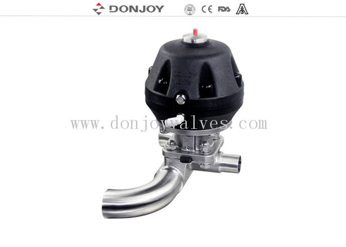 พลาสติก Pneumatic U ประเภทสามทาง Diaphragm Valve ตาม ASME BPE