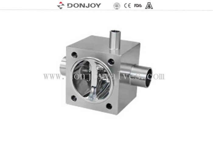 SS316L sanitary multiport สุขาภิบาลไดอะแฟรมวาล์วสำหรับควบคุมการไหล