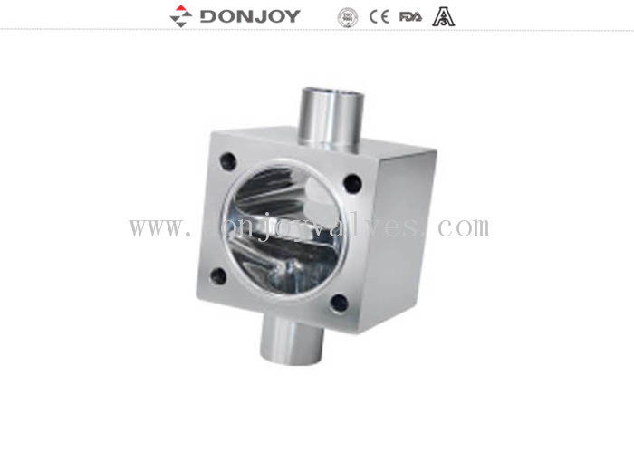 SS316L sanitary multiport สุขาภิบาลไดอะแฟรมวาล์วสำหรับควบคุมการไหล