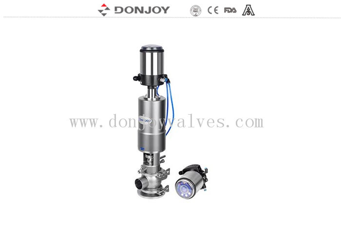 3A ระบบสุขอนามัย Double Seat Mixing Proof Tank Bottom Valve สําหรับการแปรรูปอาหารและเครื่องดื่ม