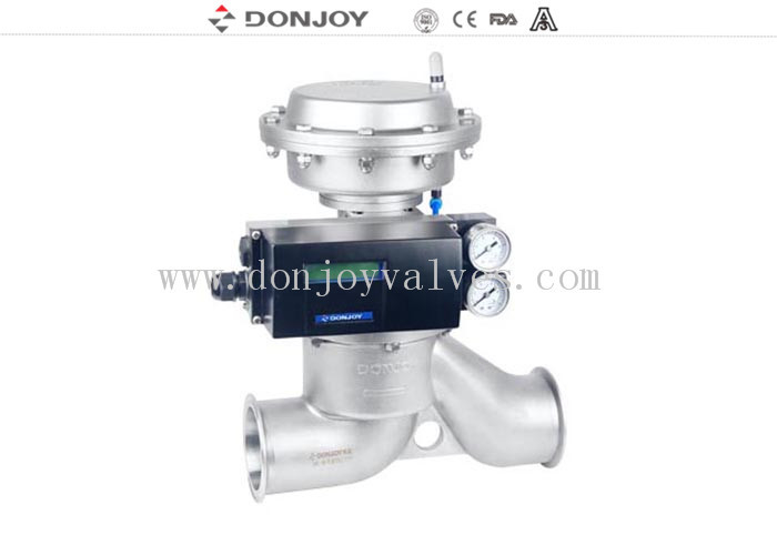 DN100 Donjoy Globe Valve พร้อมแอคชูเอเตอร์สแตนเลสพร้อม IL TOP1441 สำหรับอาหาร
