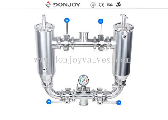 Sanitary Food Grade Beverage Pipeline Filter , SS304 Duplex Water Filter