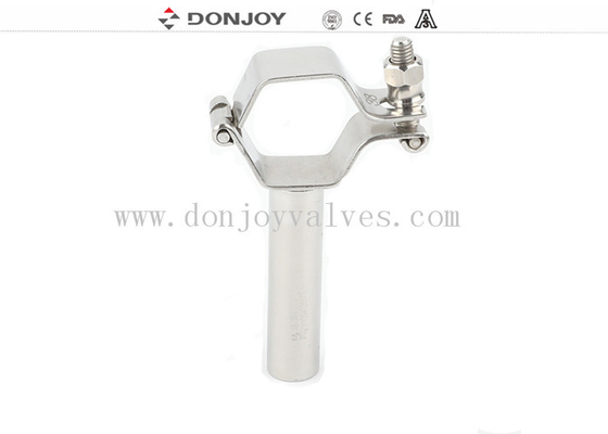 Stainless Steel Sanitary Fittings , Pipe Hanger , Blue Lined pipe clip c/w weld stub