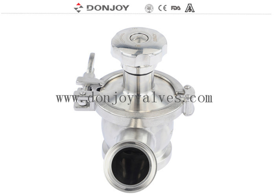 SS316 Tri Clamp Sanitary Radial Tank ด้านล่างวาล์วปนูเมติก พร้อม PTFE Seal